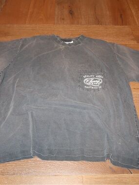 Cherry LA Crewneck Tee - Washed Charcoal
